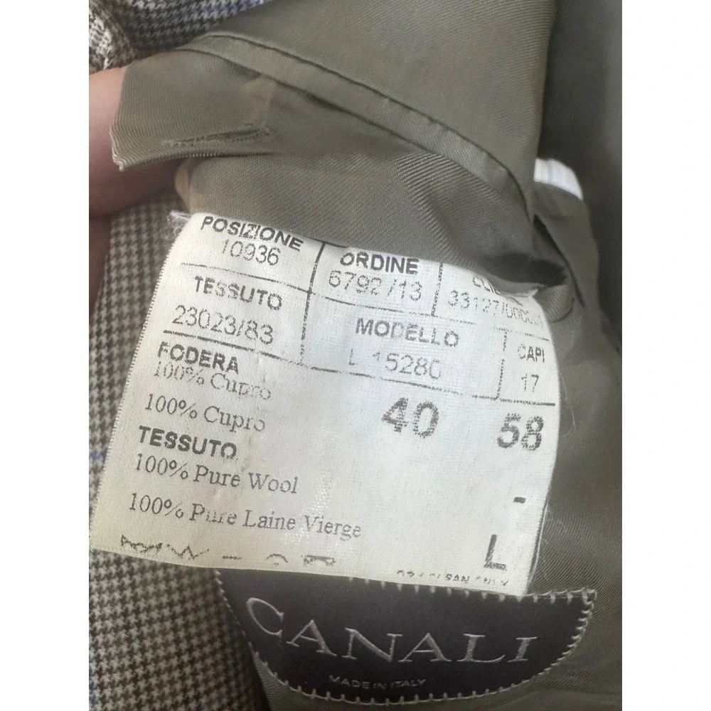 Canali Mens 40R Wool Blazer Sport Coat Glen Check Plaid Italy Harry Rosen